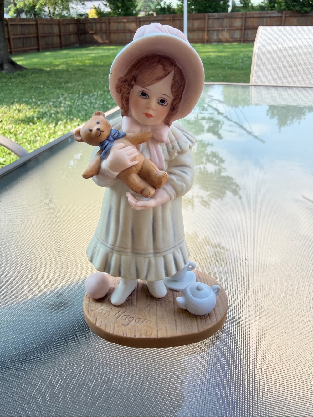 Vintage Jan Hagara 1988 ‘Paige’ Limited Ed. Girl Figurine Holding Teddy